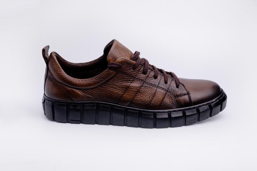 Leopar By Bronzeface - Kahverengi Deri Günlük Erkek Ayakkabı