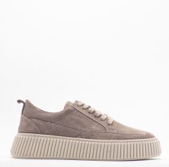 PTA1005  Hakiki Süet Deri Erkek Sneaker Ayakkabı 43 - BEJ