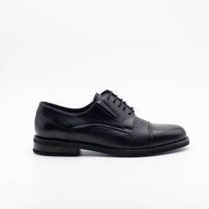 Hakiki Deri Bağcıklı Klasik Erkek Ayakkabı SİYAH - 44