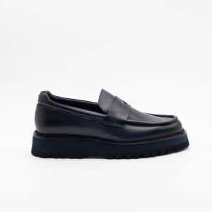 Hakiki Deri Penny Loafer Erkek Ayakkabı LACİVERT - 44
