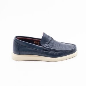 YZN1018 Erkek Hakiki Deri Casual Ayakkabı LACİVERT - 45