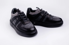 Deri İthal Keçe Spor Ayakkabı - CRL1001 40 - Siyah