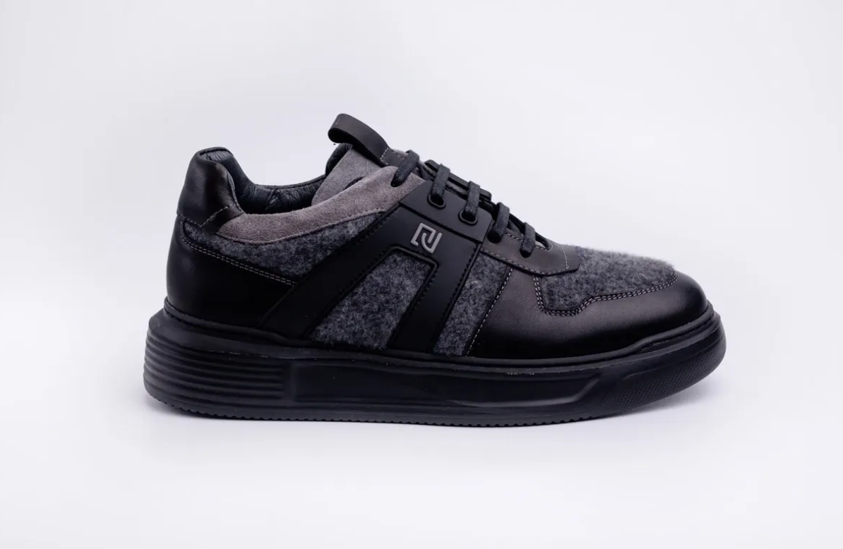 Deri İthal Keçe Spor Ayakkabı - CRL1001 41 - Siyah