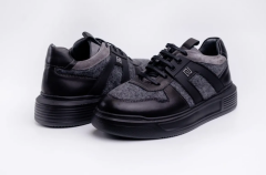 Deri İthal Keçe Spor Ayakkabı - CRL1001 41 - Siyah