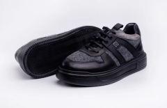 Deri İthal Keçe Spor Ayakkabı - CRL1001 41 - Siyah