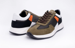 Siyah Süet Deri Erkek Spor Ayakkabı - HGN1007 42 - Haki