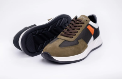 Siyah Süet Deri Erkek Spor Ayakkabı - HGN1007 42 - Haki