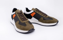 Siyah Süet Deri Erkek Spor Ayakkabı - HGN1007 42 - Haki