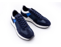 Siyah Süet Deri Erkek Spor Ayakkabı - HGN1007 41 - Lacivert