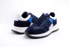 Siyah Süet Deri Erkek Spor Ayakkabı - HGN1007 42 - Lacivert