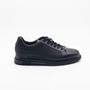 Erkek Hakiki Deri Sneaker Siyah - 43