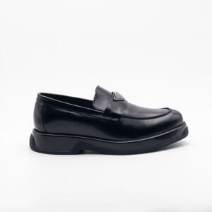 Metal Logolu Platform Taban Erkek Makosen Ayakkabı SİYAH - 42