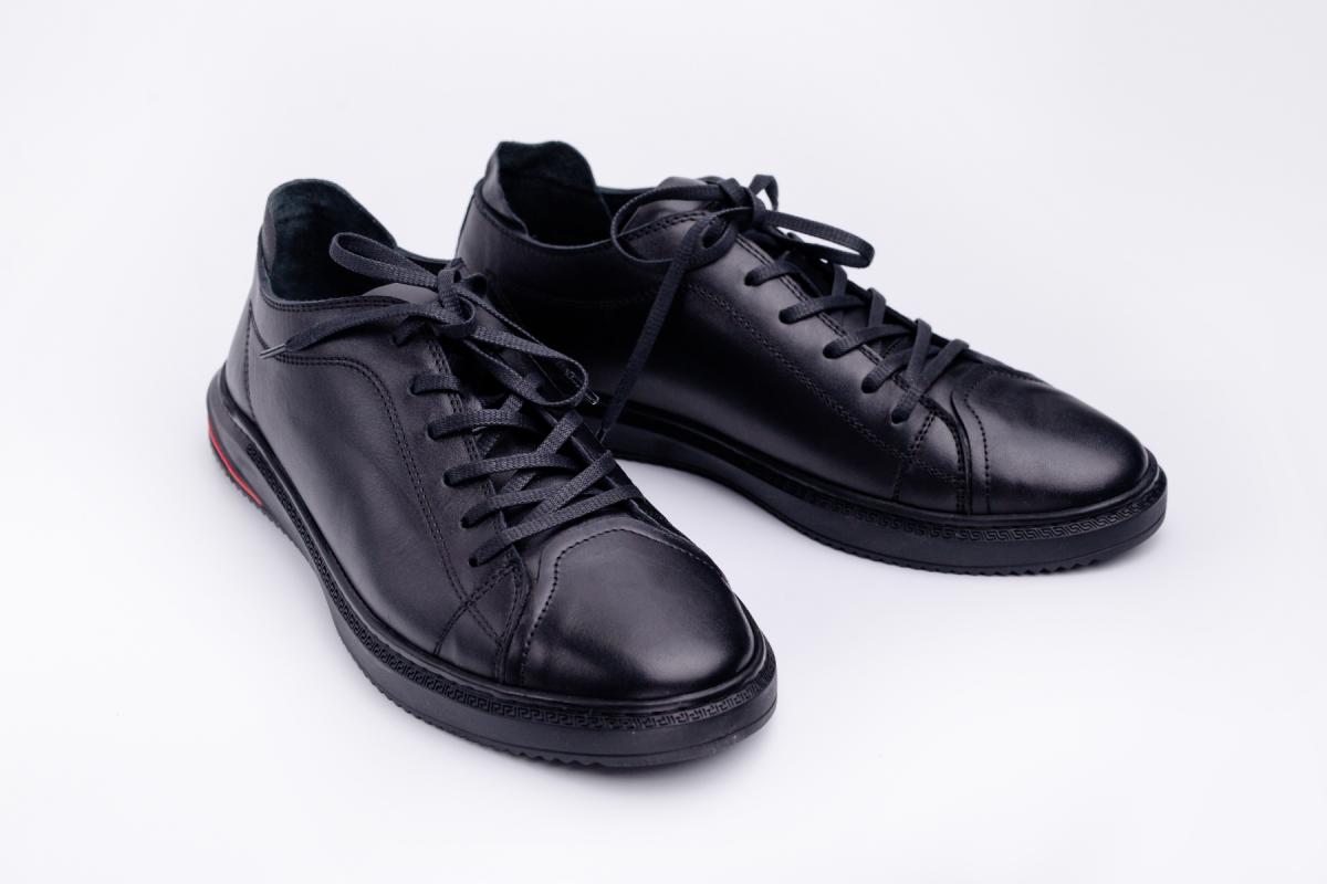 Siyah Deri Günlük Erkek Ayakkabı