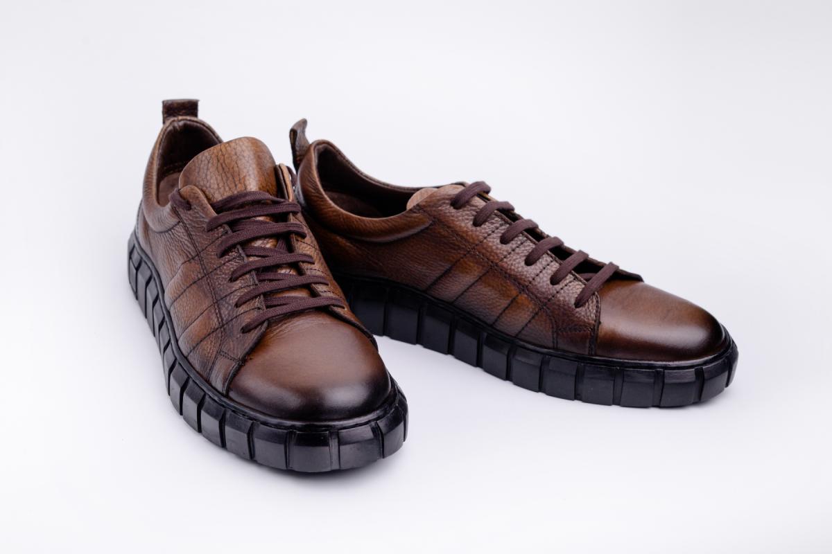 Kahverengi Deri Günlük Erkek Ayakkabı