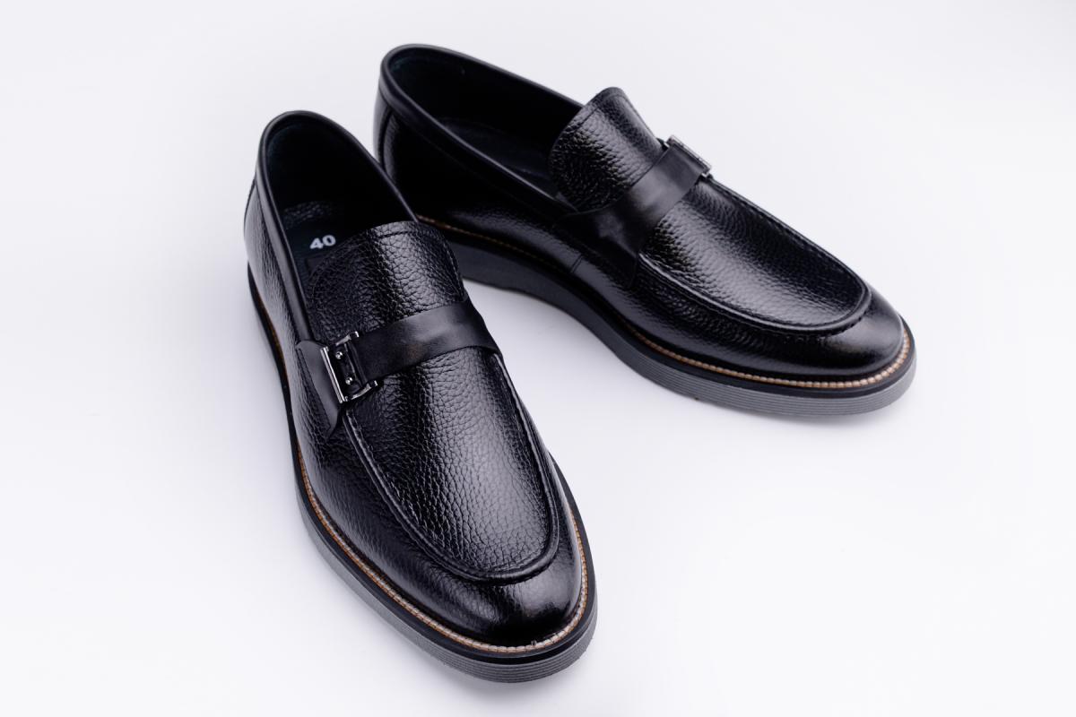 Siyah Deri Erkek Loafer Ayakkabı