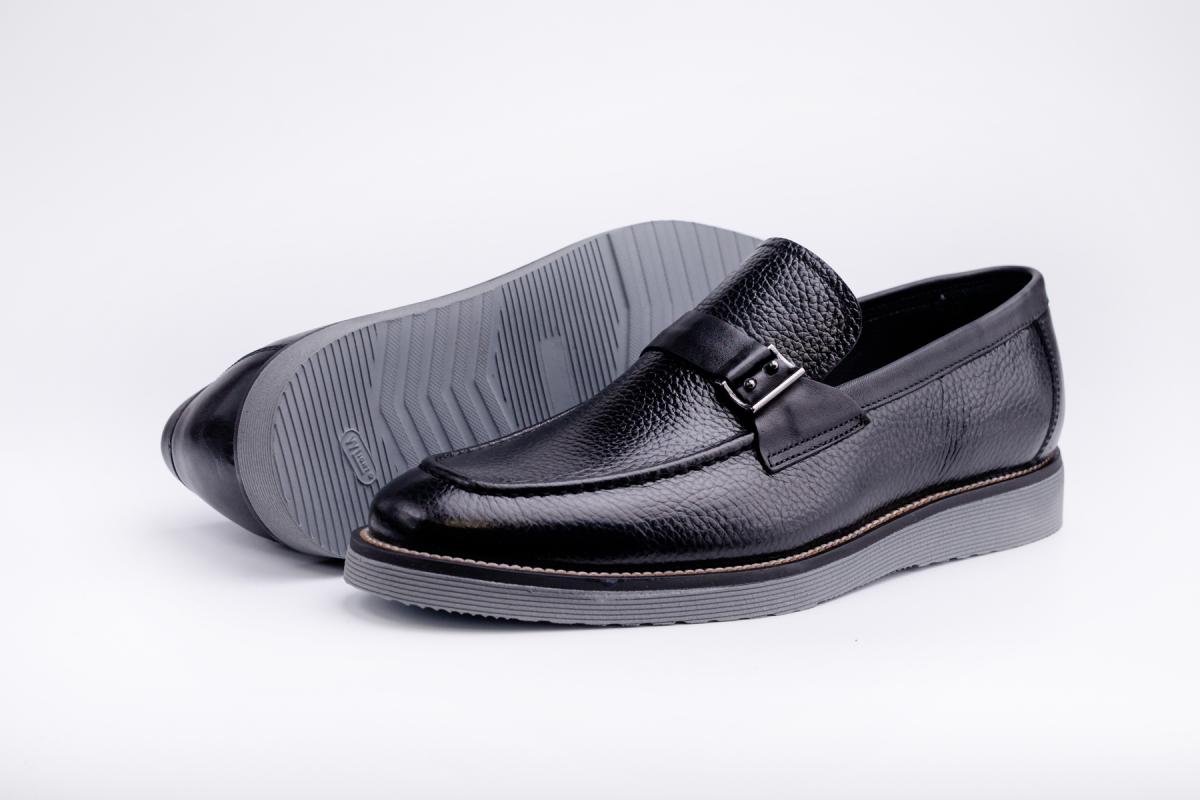 Siyah Deri Erkek Loafer Ayakkabı